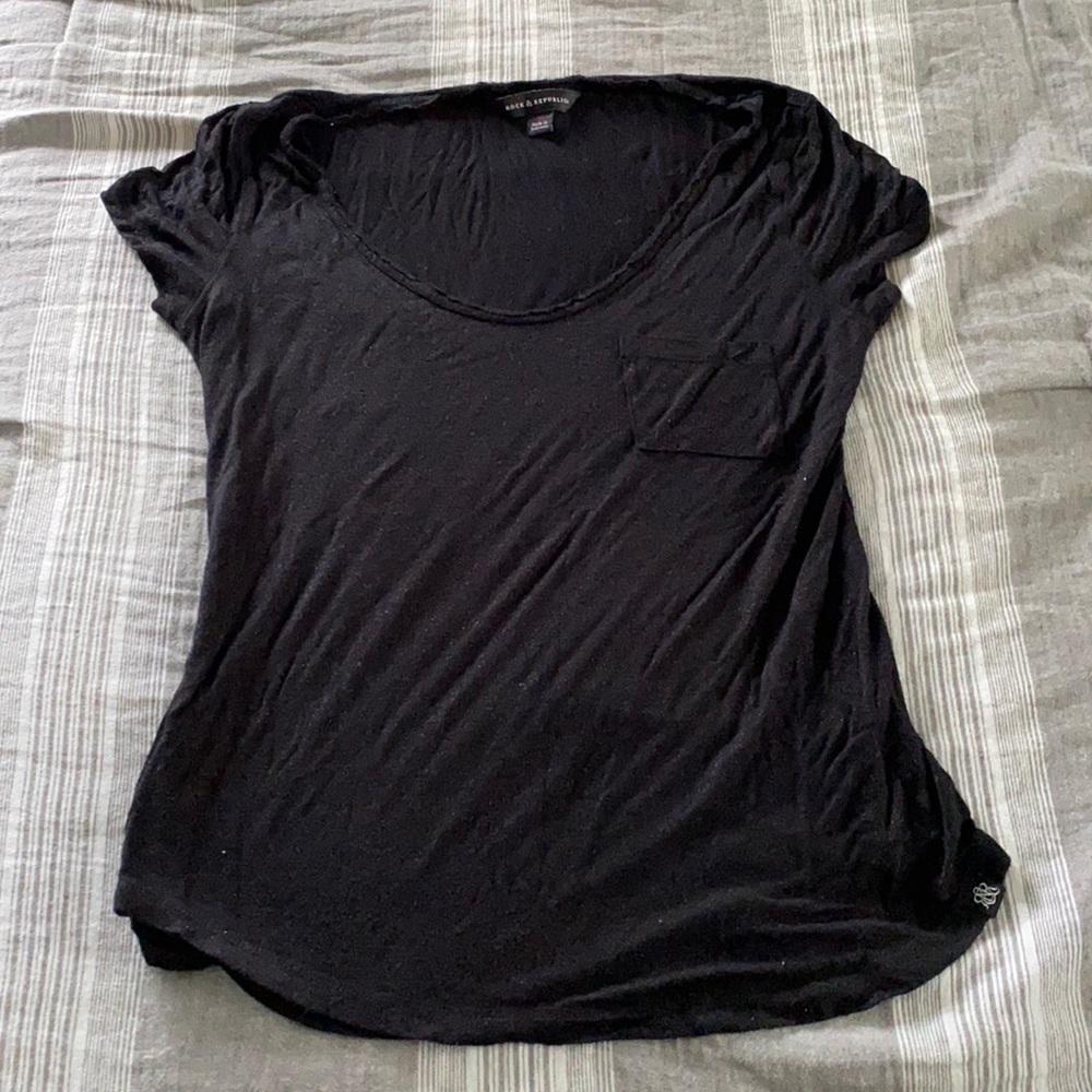 Rock & Republic Shimmer Black Top
